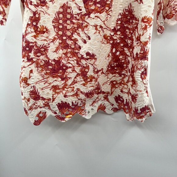 Porridge Women's Eyelet Lace Top Short Sleeve Size Small - Picture 3 of 9